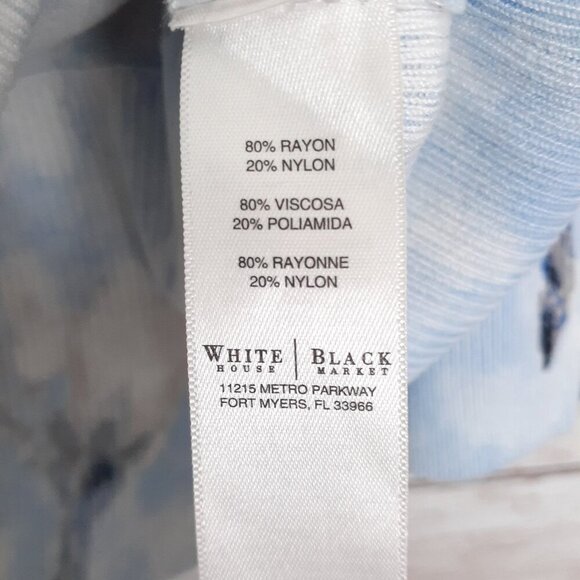 White House Black Market Womens Cardigan M Button Up Floral Red Blue 921 - Picture 5 of 6